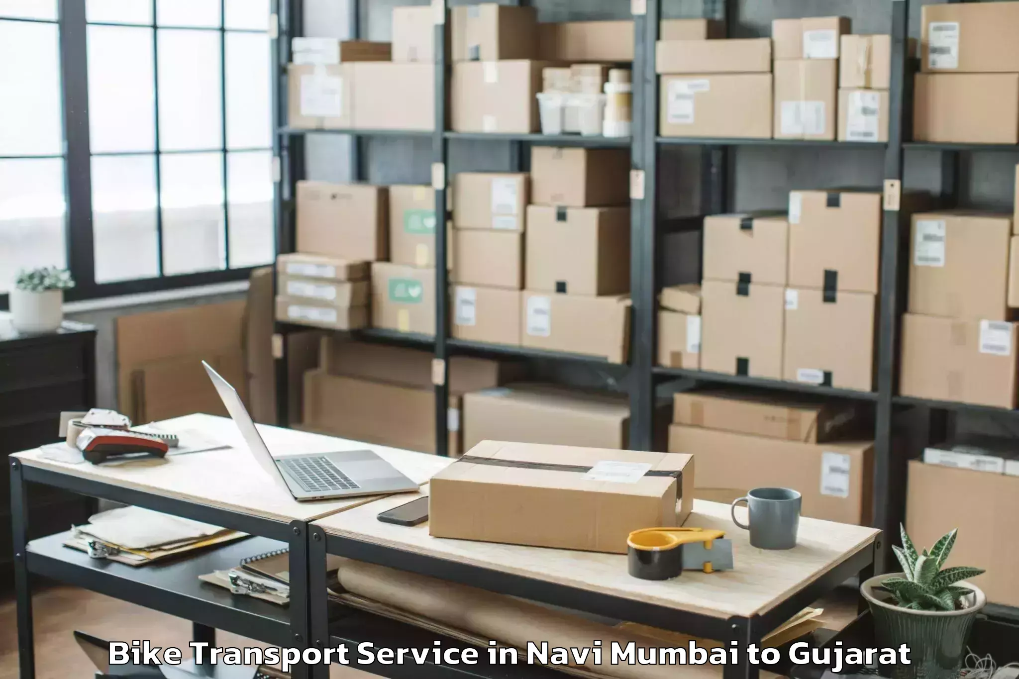 Efficient Navi Mumbai to Amreli Bike Transport